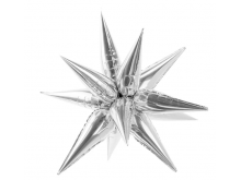 Folinis balionas "Žvaigždė", sidabrinė (3D)