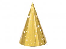 Auksinės kepuraitės su žvaigždutėm (6vnt.)