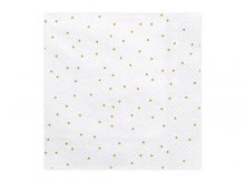 Servetėlės su auksiniais taškučiais, baltos (20vnt.) Servetėlės su auksiniais taškučiais, baltos (20vnt.)