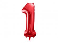 Folinis balionas "1", raudonas (86 cm)
