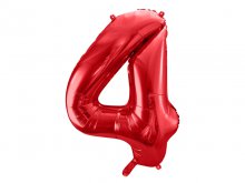 Folinis balionas "4", raudonas (86cm)
