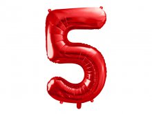 Folinis balionas "5", raudonas (86cm)