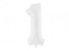 Folinis balionas "1", baltas (86cm)