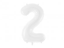 Folinis balionas "2", baltas (86cm)