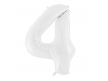 Folinis balionas "4", baltas (86cm)