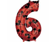 Folinis balionas "6" su Peliuku Mikiu (66cm)