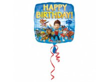 Folinis balionas "Šunyčiai Patruliai" su užrašu Happy Birthday (43cm)