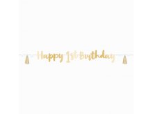 Girlianda "Pirmasis gimtadienis", žydra (1.8m)