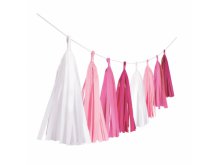 Kutosų girlianda, balta ir rožinė (304cm)