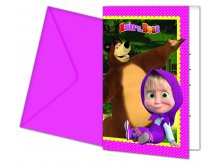 Kvietimai "Maša ir Lokys" (6vnt)