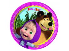 Lėkštutės "Maša ir Lokys" (8vnt.20cm)