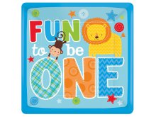 Lėkštutės - padėkliukai "Fun to be one", žydros (8vnt./26cm)