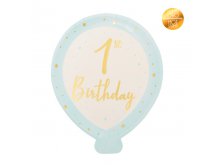 Lėkštutės "Pirmasis balionėlis", žydros (8vnt./20x24cm)