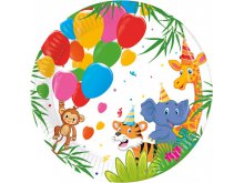 Lėkštutės "Gimtadienis džiunglėse" (8 vnt./20 cm) Lėkštutės "Gimtadienis džiunglėse" (8 vnt./20 cm)