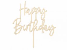 Torto dekoracijos "Happy birthday", medinė Torto dekoracijos "Happy birthday", medinė