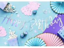 Girlianda "Happy Birthday", perlamutrinė (16.5 x 62cm.) Girlianda "Happy Birthday", perlamutrinė (16.5 x 62cm.)