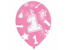Balionai "1", rožinis (6vnt.)