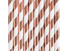 Dryžuoti šiaudeliai, rožinis auksas (10vnt) Dryžuoti šiaudeliai, rožinis auksas (10vnt)