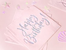 Servetėlės "Happy birthday", rožinės (20 vnt./33x33 cm) Servetėlės "Happy birthday", rožinės (20 vnt./33x33 cm)