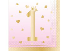 Servetėlės "Pirmasis mergaitės gimtadienis", rožinės (16vnt.) Servetėlės "Pirmasis mergaitės gimtadienis", rožinės (16vnt.)