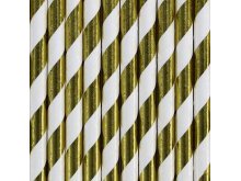 Dryžuoti auksiniai šiaudeliai (10vnt)