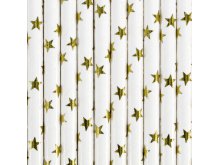 Šiaudeliai "Auksinės žvaigždutės" (10vnt)