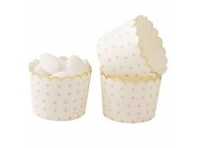 Mini indeliai užkandžiams su aukso juostele, rožiniai (20vnt.)