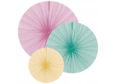 Vėduoklės, pastelinių spalvų (3vnt.) Vėduoklės, pastelinių spalvų (3vnt.)