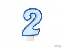 Žvakutė "2", žydra Žvakutė "2", žydra