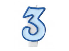 Žvakutė "3" , žydra Žvakutė "3" , žydra