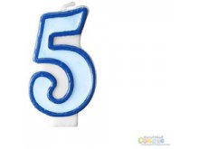 Žvakutė "5", žydra Žvakutė "5", žydra