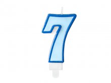 Žvakutė "7", žydra (1vnt.)