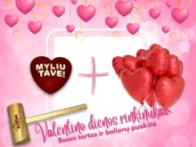 Valentino dienos rinkinys - BOOM tortas ir 8 balionai (45cm) Valentino dienos rinkinys - BOOM tortas ir 8 balionai (45cm)