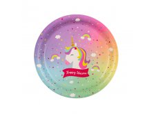 Lėkštutės "Laimingi vienaragiai" (8vnt/18cm) Lėkštutės "Laimingi vienaragiai" (8vnt/18cm)