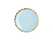 Mėtinės lėkštutės su aukso krašteliu  (6 vnt./18 cm)