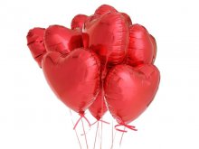 Balionų puokštė - Raudonos širdelės (8vnt.) Balionų puokštė - Raudonos širdelės (8vnt.)