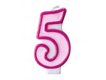 Žvakutė "5", rožinė Žvakutė "5", rožinė