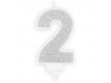 Žvakutė "2", sidabrinė (7cm) Žvakutė "2", sidabrinė (7cm)